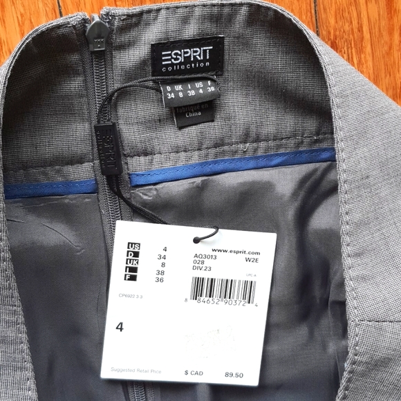 NWT grey Esprit skirt, size 4 - Picture 3 of 5